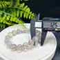 Pyrolusite Beaded Bracelet 12.5mm Icy Translucent Cornucopia Dendritic Crystal