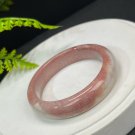Fossilized Coral Bangle 55MM Porcelain Luster Jadeification Gradient Cameo Brown Wormhole Big Flower