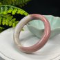 Fossilized Coral Bangle 55MM Porcelain Luster Jadeification Gradient Cameo Brown Wormhole Big Flower