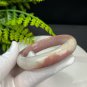 Fossilized Coral Bangle 55MM Porcelain Luster Jadeification Gradient Cameo Brown Wormhole Big Flower