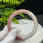 Fossilized Coral Bangle 55MM Porcelain Luster Jadeification Gradient Cameo Brown Wormhole Big Flower