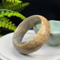 Gray Yellow Fossilized Coral Bangle 55MM Porcelain Luster Celestial Eye Skeleton Phoenix Tail
