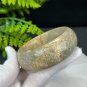 Gray Yellow Fossilized Coral Bangle 55MM Porcelain Luster Celestial Eye Skeleton Phoenix Tail