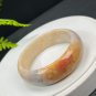 Fossilized Coral Bangle 57+MM Porcelain Luster Jadeification Multi-color Lemon Blossom Phoenix Tail