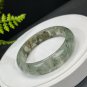 Green Phantom Quartz Bangle 61+MM Icy Translucent Multi-inclusions Ghost Crystal