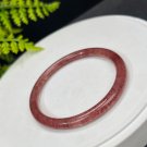 Strawberry Crystal Bangle 57MM Flash Icy Translucent Pigeon Blood Red Thin Round