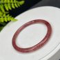 Strawberry Crystal Bangle 57MM Flash Icy Translucent Pigeon Blood Red Thin Round