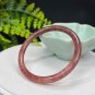 Strawberry Crystal Bangle 57MM Flash Icy Translucent Pigeon Blood Red Thin Round