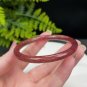 Strawberry Crystal Bangle 57MM Flash Icy Translucent Pigeon Blood Red Thin Round