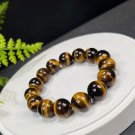 Yellow Tiger's Eye Beaded Bracelet 14mm Jadeification Lightning Pattern
