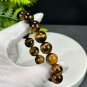 Yellow Tiger's Eye Beaded Bracelet 14mm Jadeification Lightning Pattern