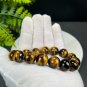 Yellow Tiger's Eye Beaded Bracelet 14mm Jadeification Lightning Pattern
