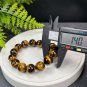 Yellow Tiger's Eye Beaded Bracelet 14mm Jadeification Lightning Pattern