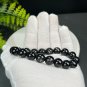 Egyptian Hypersthene Beaded Bracelet 11mm Flashing Gold Black Gemstone