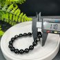 Egyptian Hypersthene Beaded Bracelet 11mm Flashing Gold Black Gemstone