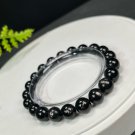 Egyptian Hypersthene Beaded Bracelet 9mm Flashing Gold Black Gemstone