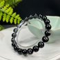 Egyptian Hypersthene Beaded Bracelet 9mm Flashing Gold Black Gemstone