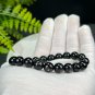 Egyptian Hypersthene Beaded Bracelet 9mm Flashing Gold Black Gemstone