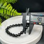Egyptian Hypersthene Beaded Bracelet 9mm Flashing Gold Black Gemstone
