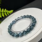 Green Blue Kyanite Beaded Bracelet 9mm Icy Translucent Cat's Eyes