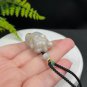 Fossilized Coral Pendant Jadeification Gray Blue Yellow Lemon Blossom Phoenix Tail Cute Fat Cat