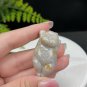 Fossilized Coral Pendant Jadeification Gray Blue Yellow Lemon Blossom Phoenix Tail Cute Fat Cat