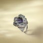 Raw Amethyst Adjustable Ring Geode Cornucopia Freeform Starlight Crystal Clusters Silver S925