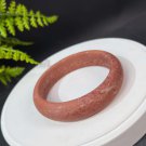 South Red Agate Associated Minerals Bangle 61MM Orange Matte Floating Cinnabar Dotted