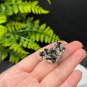 Raw Black Crystal Adjustable Ring Freeform Short Column Tower Mineral Specimen Silver S925 Handmade