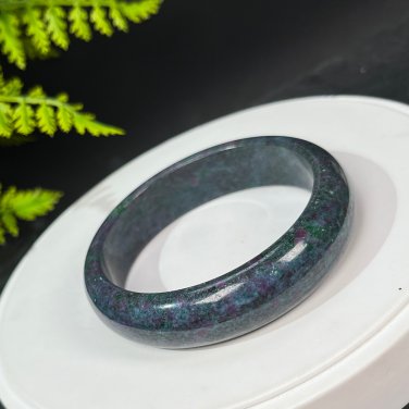 Brazilian Ruby Zoisite Bangle 61MM Blue Green Red July Birthstone