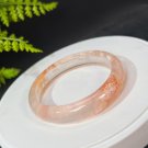 Rare Snowflake Phantom Quartz Bangle 62MM Flake Ice Translucent Orange White