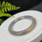 Agate Bangle 57MM Icy Translucent Gradient Brown Gray Round