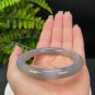 Agate Bangle 57MM Icy Translucent Gradient Brown Gray Round