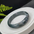 Green Moss Agate Bangle 62MM Icy Translucent Crystallization Floating Aquatic Flowers