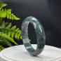 Green Moss Agate Bangle 62MM Icy Translucent Crystallization Floating Aquatic Flowers