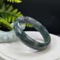 Green Moss Agate Bangle 62MM Icy Translucent Crystallization Floating Aquatic Flowers