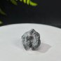 Raw Gray White Crystal Adjustable Ring Transparent Geode Crystal Clusters Silver S925 Handmade