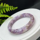 Light Purple Lepidolite Bangle 61MM Flake Ice Flash Crystallization