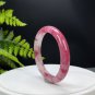 Cherry Blossom Rhodonite Oval Bangle 62MM Icy Translucent Crystallization