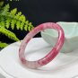 Cherry Blossom Rhodonite Oval Bangle 62MM Icy Translucent Crystallization