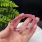 Cherry Blossom Rhodonite Oval Bangle 62MM Icy Translucent Crystallization