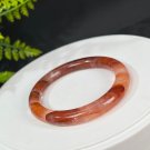 Ox Blood Red Phantom Quartz Bangle 54+MM Icy Transparent Rainbow Multi-inclusions Ghost Crystal