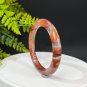 Ox Blood Red Phantom Quartz Bangle 54+MM Icy Transparent Rainbow Multi-inclusions Ghost Crystal