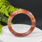 Ox Blood Red Phantom Quartz Bangle 54+MM Icy Transparent Rainbow Multi-inclusions Ghost Crystal