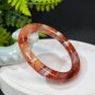 Ox Blood Red Phantom Quartz Bangle 54+MM Icy Transparent Rainbow Multi-inclusions Ghost Crystal