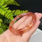 Ox Blood Red Phantom Quartz Bangle 54+MM Icy Transparent Rainbow Multi-inclusions Ghost Crystal