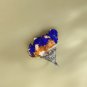 Raw Blue Azurite Adjustable Ring Freeform Cornucopia Silver S925 Handmade