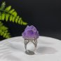 Raw Amethyst Adjustable Ring Dreamy Purple Clusters Silver S925 Handmade