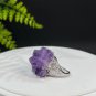 Raw Amethyst Adjustable Ring Dreamy Purple Clusters Silver S925 Handmade