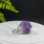 Raw Amethyst Adjustable Ring Dreamy Purple Clusters Silver S925 Handmade